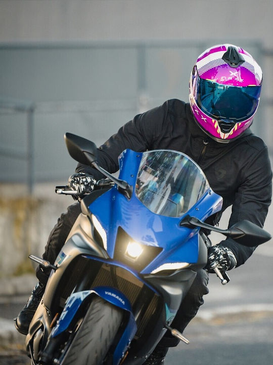 Nexx Y.100R Fade Purple / White Motorradhelm Volles Gesicht DOT / ECE 22.06 1575gr mit Pinlock