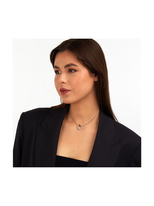 Trussardi Halskette aus Vergoldet Stahl mit Zirkon