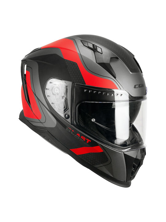 CGM Blast Race 311R Anthracite / Red Matt Motorradhelm Volles Gesicht ECE 22.06 1550gr mit Pinlock und Sonnenblende