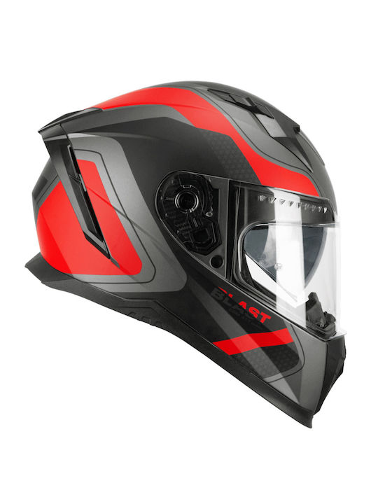 CGM Blast Race 311R Anthracite / Red Matt Motorradhelm Volles Gesicht ECE 22.06 1550gr mit Pinlock und Sonnenblende