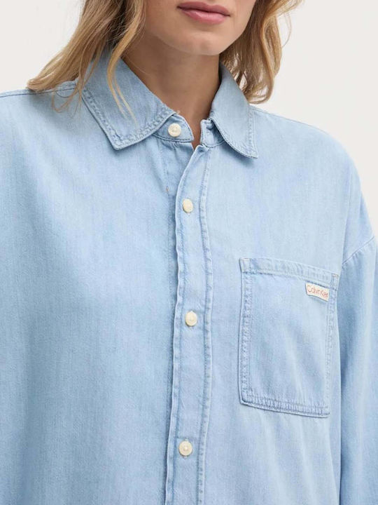 Mini Shirt Dress Denim Medium