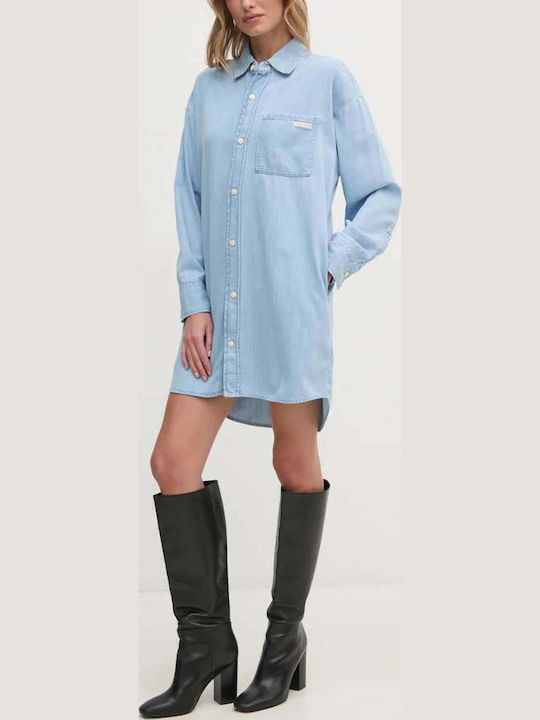 Mini Shirt Dress Denim Medium