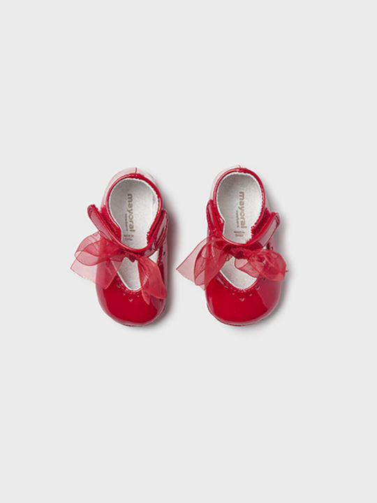 Mayoral Kids Ballerinas Mary Janes with Hoop & Loop Closure Red