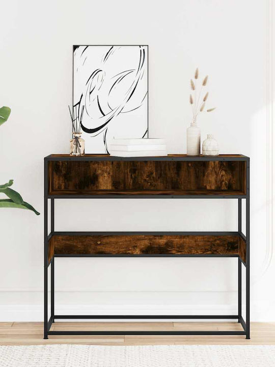 Console Table Wood & Metal Smoky Oak L90xW35xH80cm