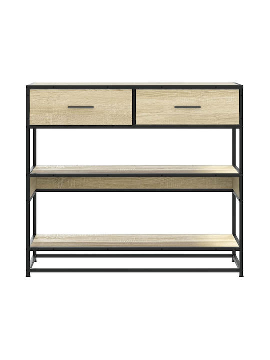 Console Table Wood & Metal Coffee L90xW35xH80cm