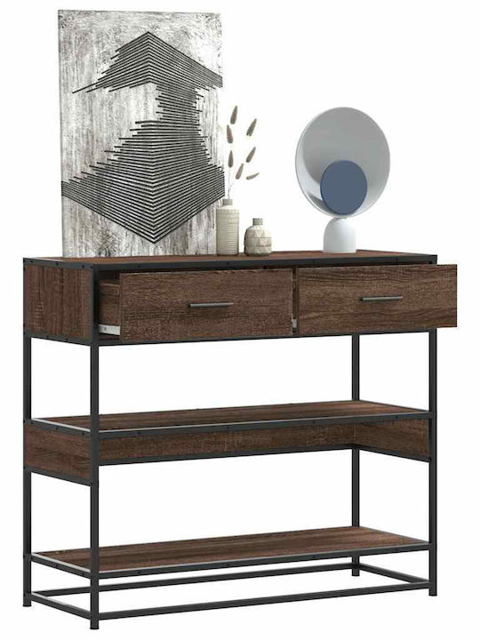 Console Table Wood & Metal Coffee L90xW35xH80cm