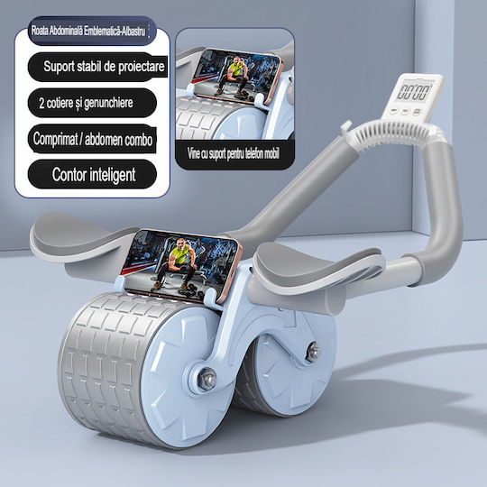 Roată de Exerciții Specială pentru Fitness Kingbest cu Temporizator Wireless Albastru Gri