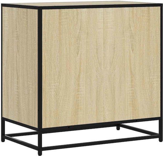 Wooden & Metallic Chest of Drawers Sonoma Oak 70x41x70cm