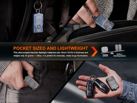 Fenix Rechargeable Keychain Flash Light LED with Maximum Brightness 500lm