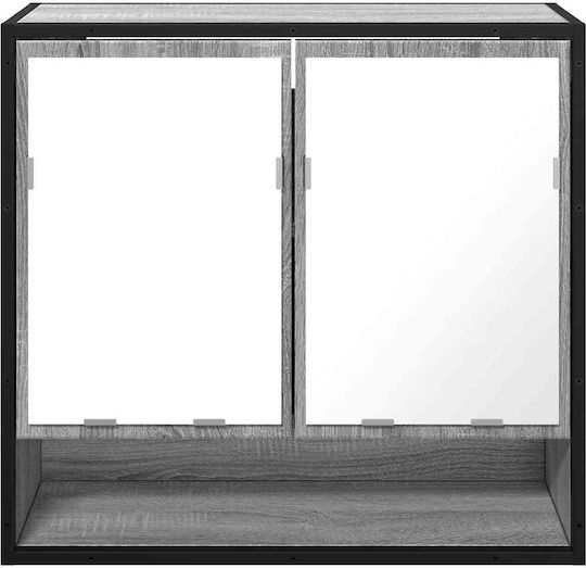 vidaXL Bathroom Mirror made of Metal with Cabinet 65x20cm Gray