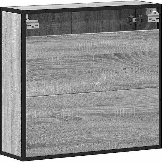 vidaXL Bathroom Mirror made of Metal with Cabinet 65x20cm Gray