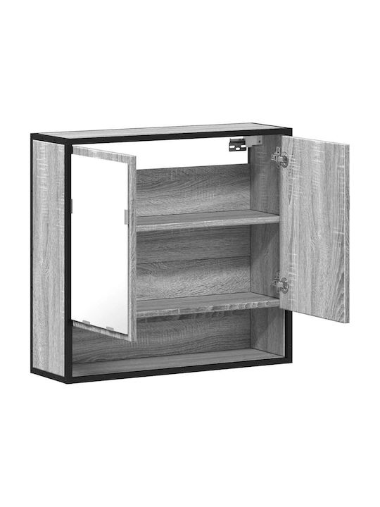 vidaXL Oglindă de Baie cu Dulap 65x20cm Gri