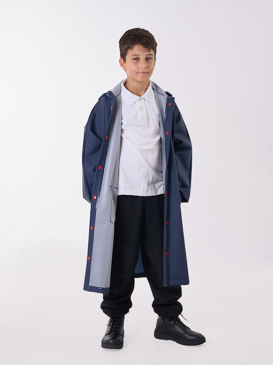 Walker Flex X-long Waterproof Kids Coat with Hood Blue