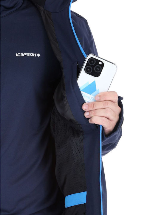 Icepeak 56130839-390 Ανδρικό Μπουφάν για Σκι & Snowboard Navy Μπλε