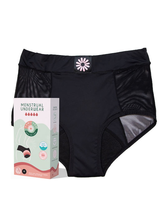 Slip Pentru Femei Menstrual Cu Dantelă Negru