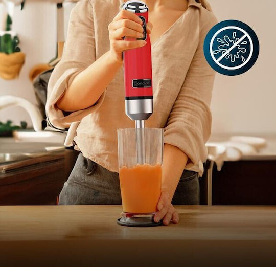 Cecotec 1200MAX Retro Blender De Mână Cu Tijă Din Inox 1200W Roșu
