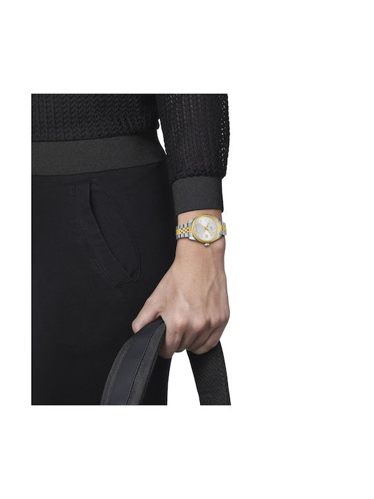 Tissot T-classic Ανδρικό Ρολόι Μπαταρίας με Ασημί Μεταλλικό Μπρασελέ