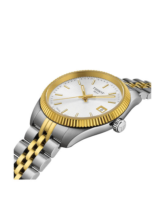 Tissot T-classic Ανδρικό Ρολόι Μπαταρίας με Ασημί Μεταλλικό Μπρασελέ
