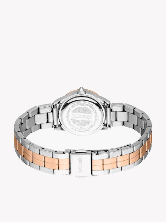 Just Cavalli Mini Damen Uhr mit Rose Gold Metallarmband