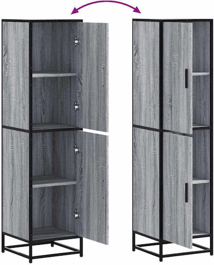 Cabinet Storage Made of Metal & Wood L35.5xW35xH139cm