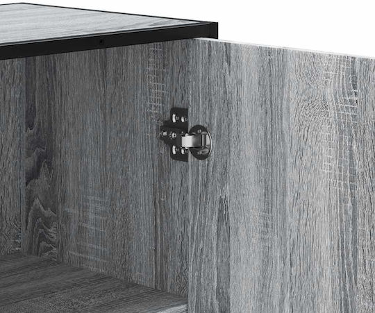 Cabinet Storage Made of Metal & Wood L35.5xW35xH139cm