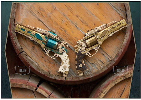Classic Golden Revolver Hc Wood Puzzle 3D 176pcs