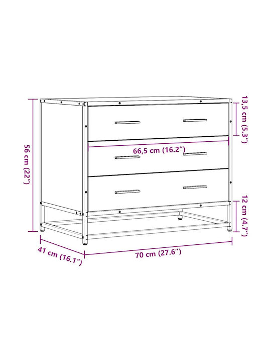 Comoda pentru Dormitor Brown Oak 70x56x41buc