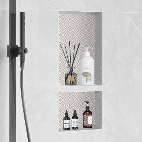 Vevor Corner Wall Mounted Bathroom Shelf Plastic Black
