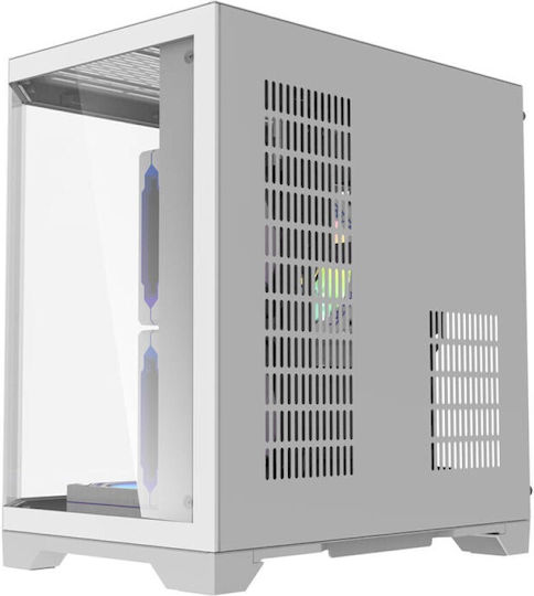 Darkflash FT350 Gaming Mini Tower Computer Case with Side Window and RGB Lighting White