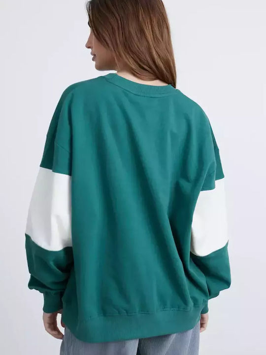 Sweatshirt Γυναικείο Φούτερ Green/white