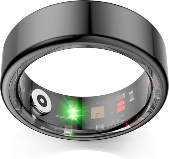 Maxlife MXSR-100 Smart Ring 21.4mm Αδιάβροχο με Παλμογράφο Μαύρο
