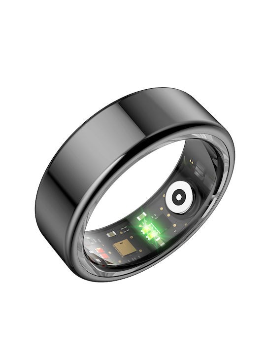 Maxlife MXSR-100 Smart Ring 18.3mm Αδιάβροχο με Παλμογράφο Μαύρο