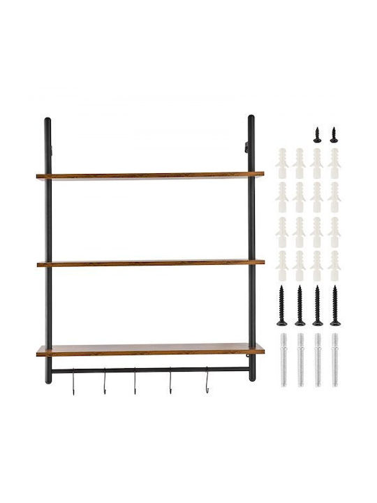 Raft Perete Negru 80x24.5x96.5cm