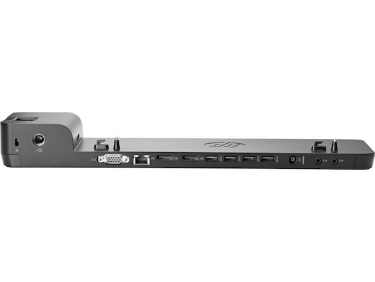 HP 2013 Ultraslim Dock Docking Station mit Ethernet und Verbindung 2 Monitore Schwarz