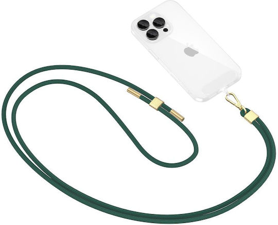 Tech-Protect C2s Rope Crossbody Strap Hunter Λουράκι Λαιμού για Κινητά Green/gold