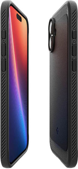 Spigen Rugged Armor Magfit Umschlag Rückseite Kunststoff 0.3mm Matte Black (iPhone 16 Plus)