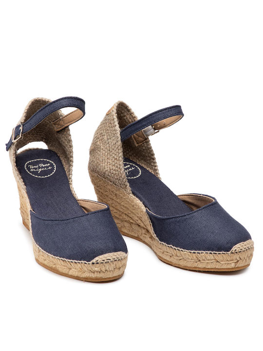 Caldes Damenplattformen im Espadrilles-Stil Marineblau