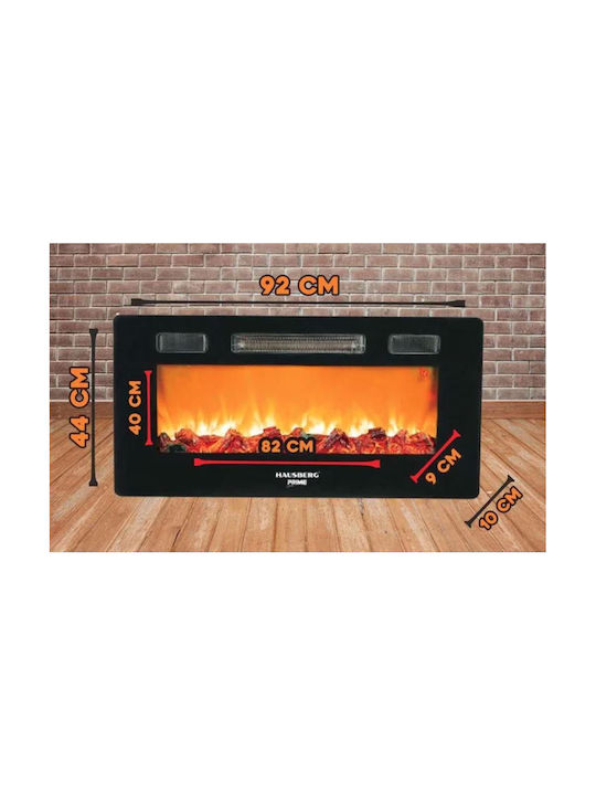 Neta Επιτοίχιο Ηλεκτρικό Τζάκι 1800W Μαύρο