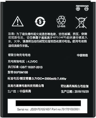 HTC BOPBM100 Συμβατή Μπαταρία Αντικατάστασης 2000mAh για