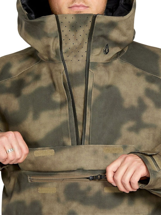 Volcom Brighton Pullover Men's Ski & Snowboard Jacket Khaki G0652508-CAM