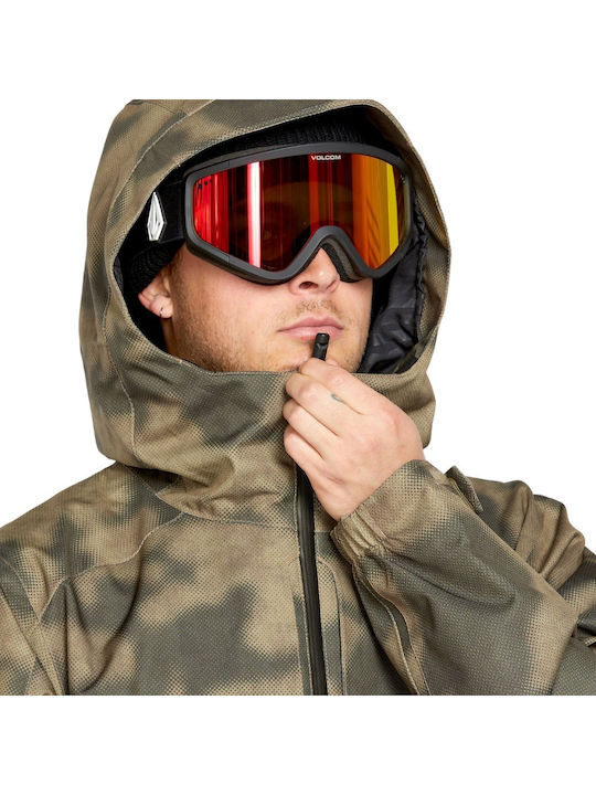 Volcom Brighton Pullover Men's Ski & Snowboard Jacket Khaki G0652508-CAM