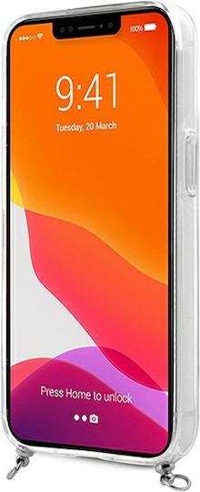 Guess Umschlag Rückseite Leder mit Band Transparent / Gray (iPhone 13 Mini)