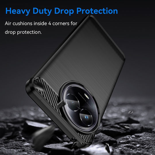 Techsuit Carbon Back Cover Silicon Negru (Realme 11)
