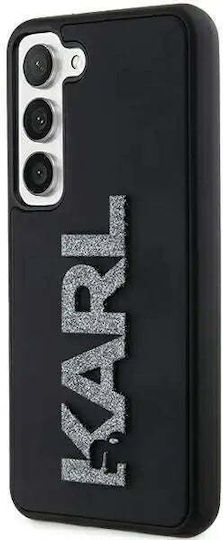 Karl Lagerfeld 3d Rubber Glitter Logo Back Cover Plastic / Silicon Negru (Galaxy S23)