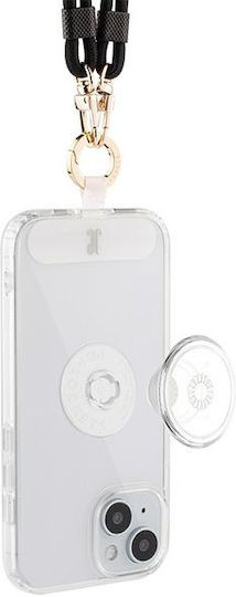 Just Elegance Popgrip Back Cover Silicone / Plastic with Strap Transparent (iPhone 15)