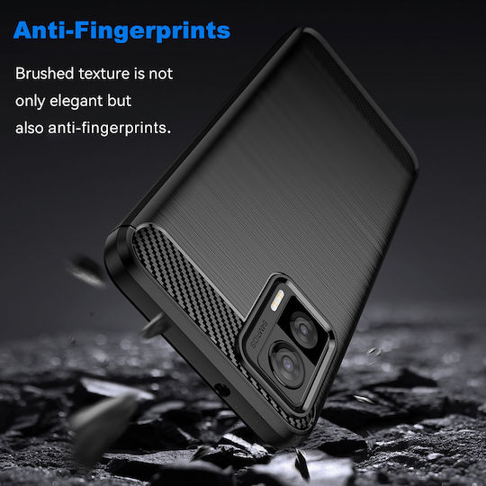 Techsuit Carbon Back Cover Silicone Black (Motorola Edge 50 Neo / Edge 60 Neo)