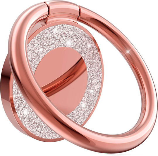 Glitter Ring Holder Κινητού σε Ροζ Χρυσό χρώμα