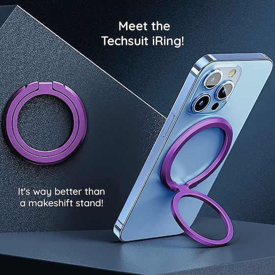 Techsuit Magsafe Handy-Ring Mpr3 Runde Form Aluminiumlegierung 3m Lila