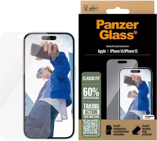 PanzerGlass Classic Fit Screen Protector (iPhone 16)