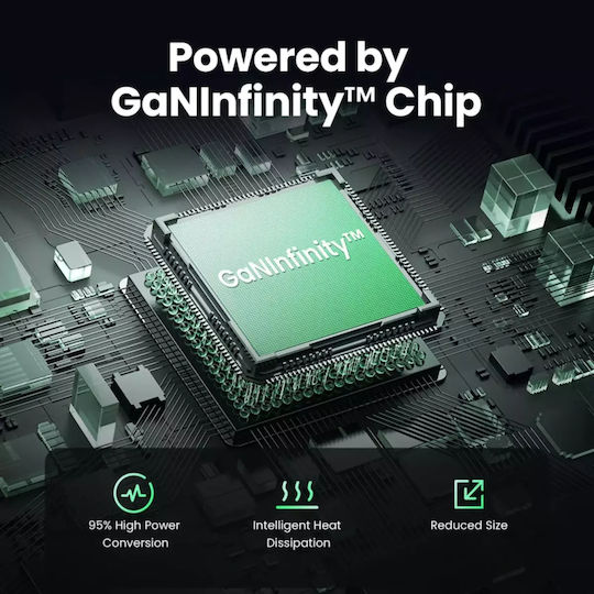Ugreen Φορτιστής Χωρίς Καλώδιο GaN με Θύρα USB-A και 3 Θύρες USB-C 100W Power Delivery / Quick Charge 4.0 Γκρι (X565)